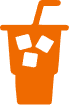 Orange jack-o'-lantern with a menacing face, featuring triangular eyes and a jagged mouth, depicted at a coffee and donut franchise.